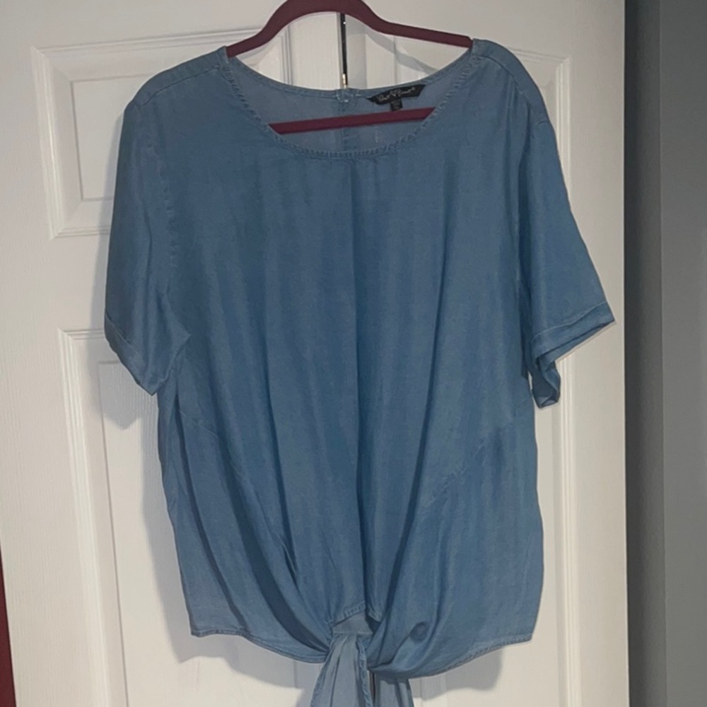 Velvet Heart Relaxed Blue Tie Front Blouse
